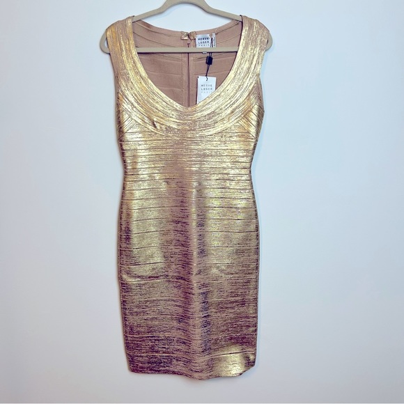 Herve Leger Gold Dress - Picture 6 of 13